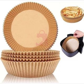 Forma Airfryer Descartavel Antiaderente de Papel Cozinha Redondo Fritadeira Cozimento Protetor Tapete 50unidades praticidades na sua cozinha