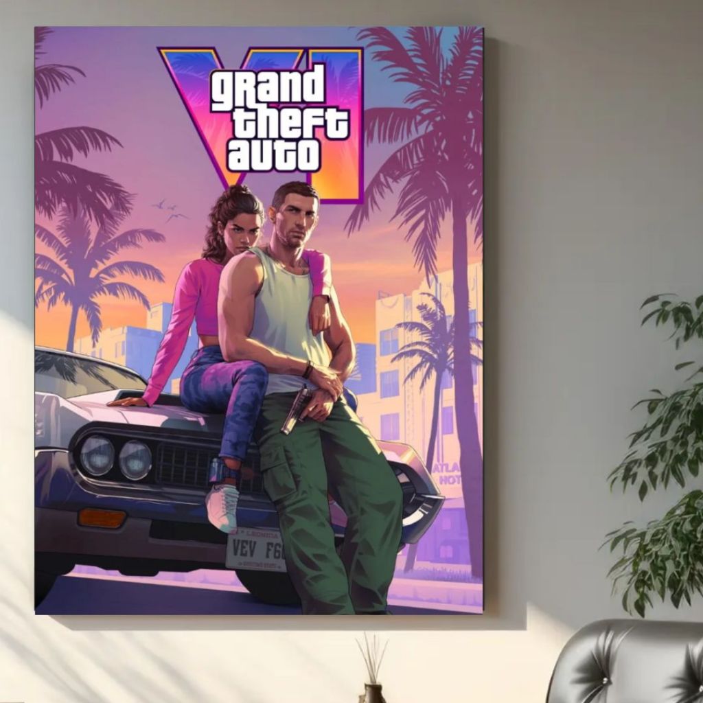 Quadro decorativo GTA 6 novo jogo de mundo aberto Rockstar games
