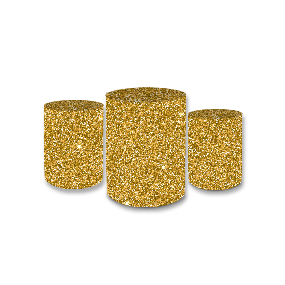 Trio Capa Cilindro Sublimado Brilho Dourado Veste Fácil Lançamento