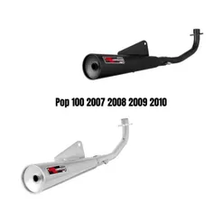 Escapamento Super Adventure Ml Competition Moto Pop 100 2007 2008 2009 2010 Ronco Esportivo Cromado