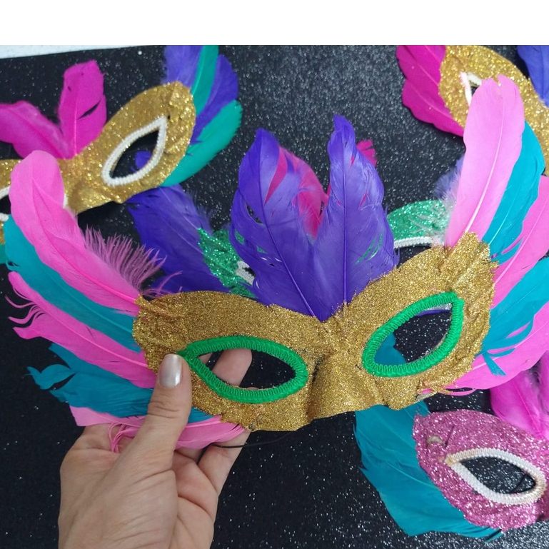 Kit  Mascaras Para Festa De Carnaval Decoração em Oferta na Shopee