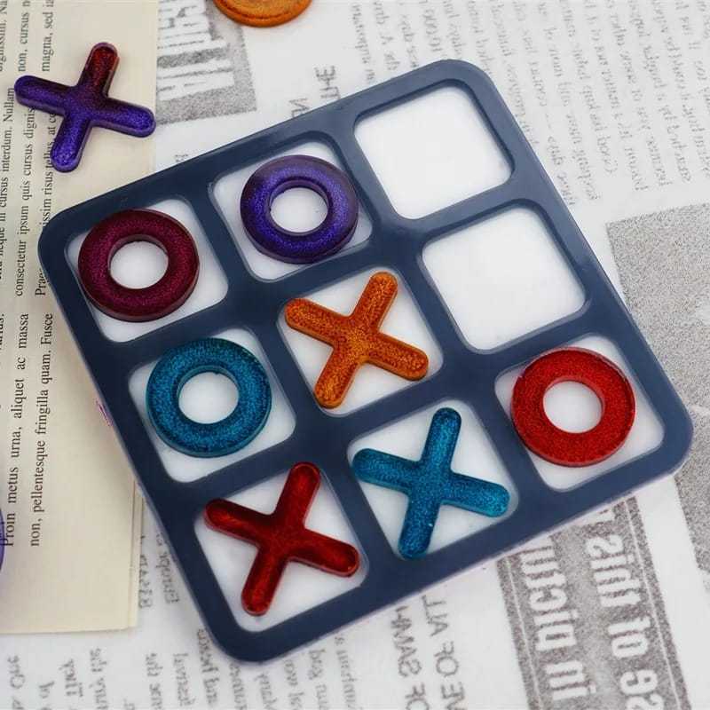 Molde de Silicone Jogo da Velha / Molde Para Resina em Oferta na Shopee