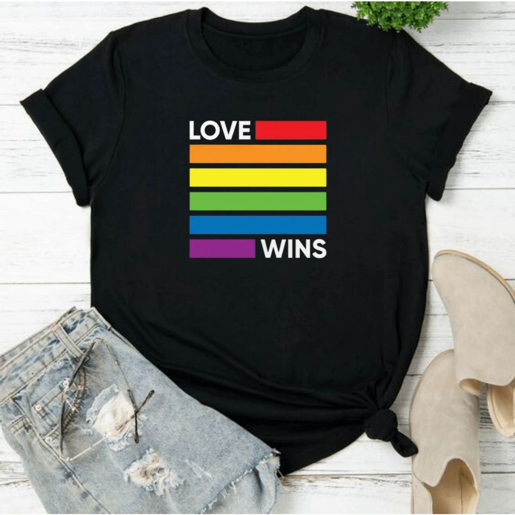 camisa feminina T-Shirt Unissex Cores Arco íris Camiseta Love blusinha blusa 100%Algodão