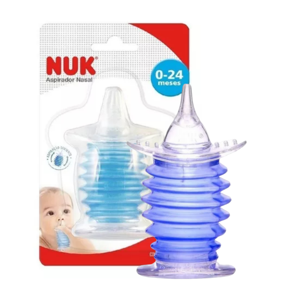 Aspirador Nasal Nuk 0 a 24 m Ponteira Macia e Flexível para Bebê