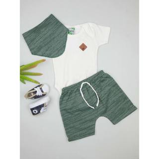 Kit 3 Peças Conjunto Body Verão Infantil Bebê Menino