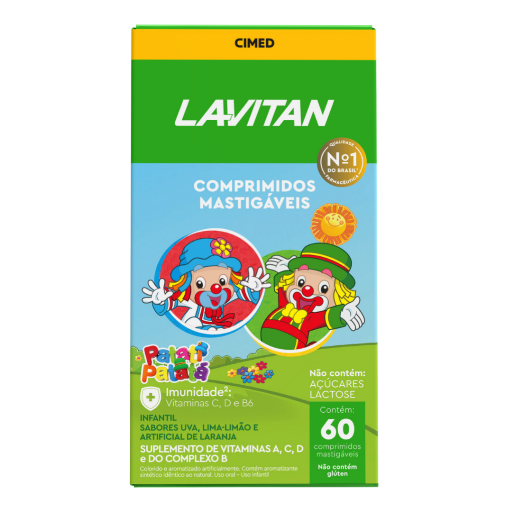 Lavitan Kids Patati Patata Vitamina Infantil com 60 Cpr Imunidade Mix de Sabores Cimed Original