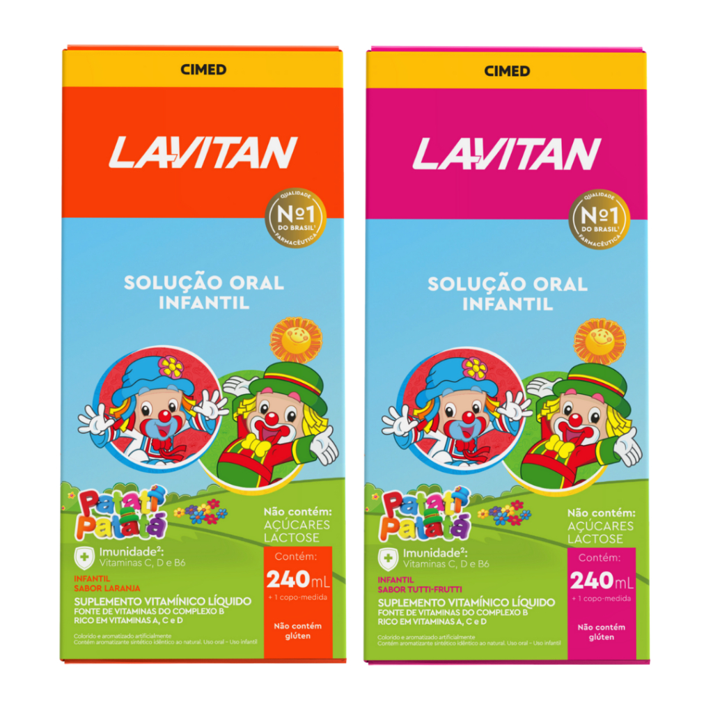 Kit Lavitan Patati Patatá Vitamina Infantil Sabor Tutti-frutti+Lavitan Patatá Infantil Laranja 240ml