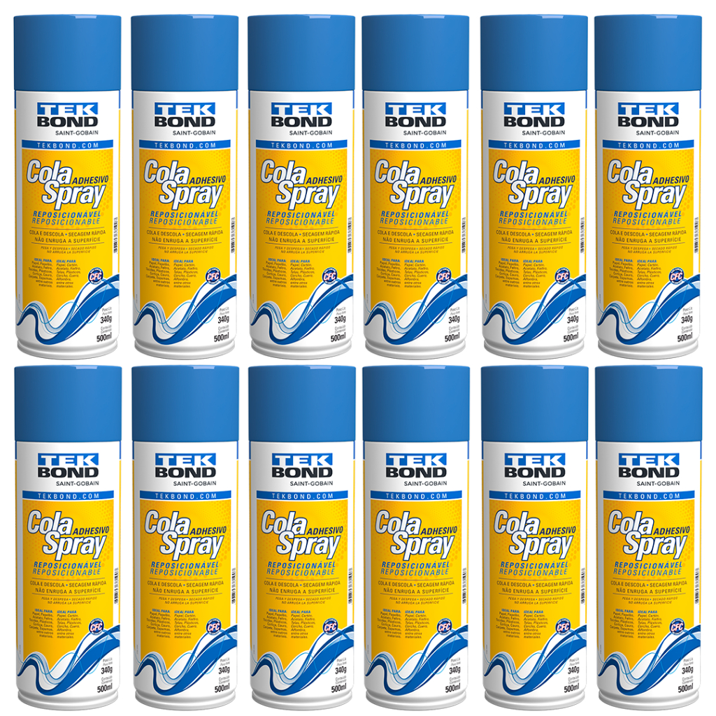 Cola Spray Tek Bond Reposicionável 12 Unidades