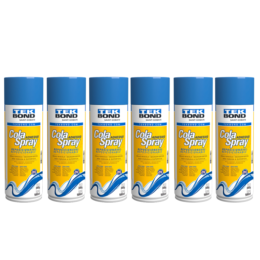 Cola Spray Tek Bond Reposicionável 6 Unidades