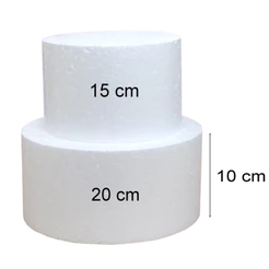 Base De Bolo Fake Isopor 15 e 20 C/ 10cm 2 Andar Cenográfico -MK Casa e Decoração