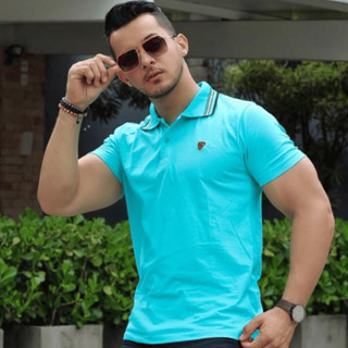 Camiseta Gola Polo Algodão Masculina Plus Size Estilo Casual