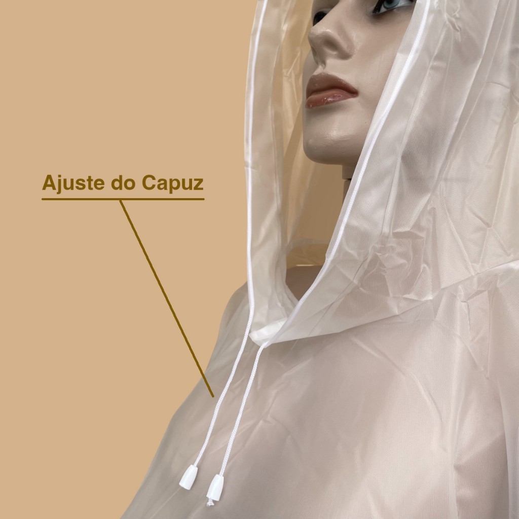 Capa De Chuva Tipo Poncho Com Capuz Em Vinil (OFERTA)