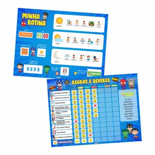 Kit Quadro Educativo Infantil Quadro de rotina + Quadro De Incentivo Infantil Para Geladeira em Oferta na Shopee