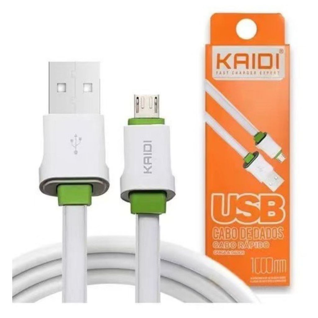 Cabo Carregador Micro Usb V8/ tipoc /iphone/ Kaidi Turbo Reforçado kaidi