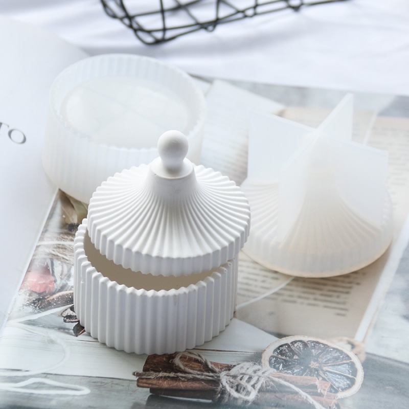 Molde de Silicone Pote com Tampa para Armazenamento / Molde para Resina Epóxi