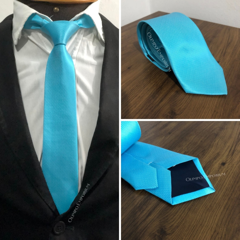 Gravata Slim Azul Turquesa Importada Texturizada Casamento Padrinhos Noivos Festividades Congresso Formatura em Oferta na Shopee