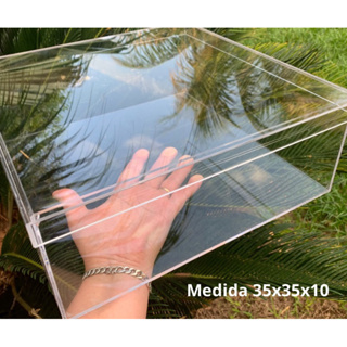 Caixa Acrilica 35x35x10 transparente lembrançinhas casamento padrinhos Personalizado em Oferta na Shopee