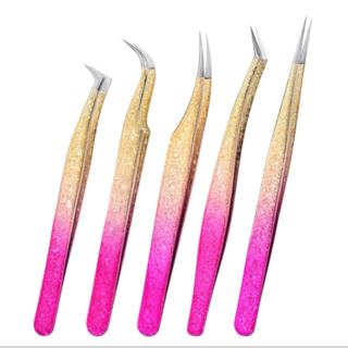 1Pc Pinça De Cílios Gradiente Aço Inoxidável Não Magnética Extensão Suprimentos 3D Ferramenta De Maquiagem Precisa