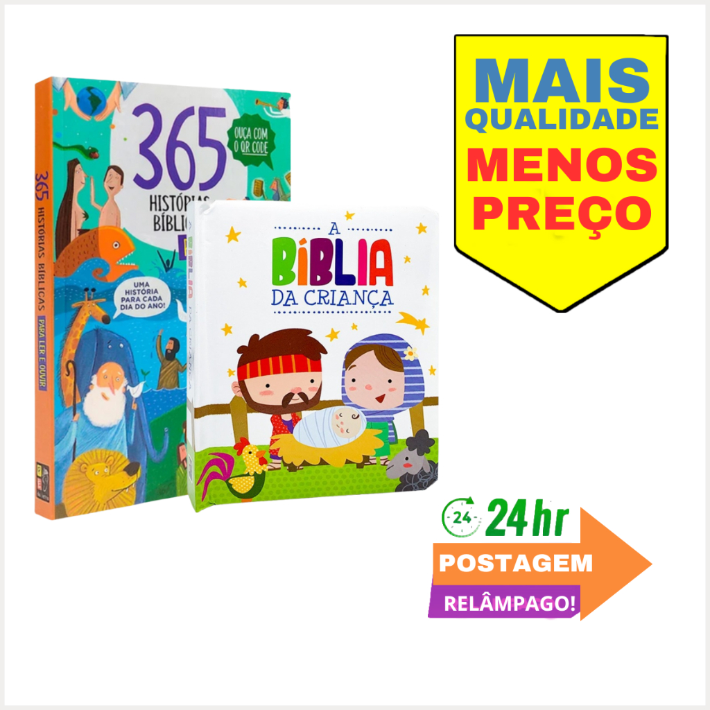 Kit Combo 365 Historias Bíblicas + Bíblia da Criança - Pé da Letra (Promoção) (Infantil)