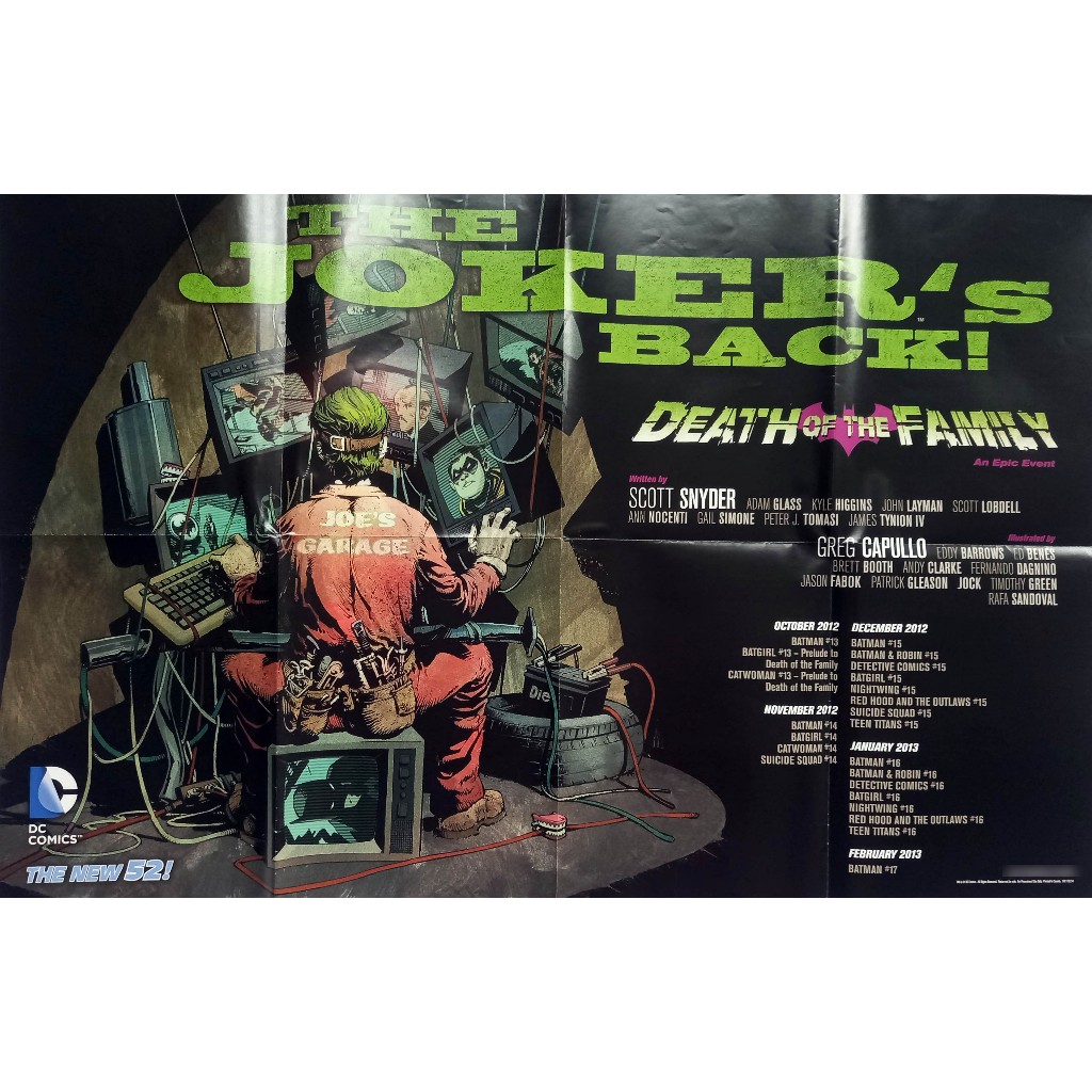 Poster gigante The Joker´s back! Death of the Family The New 52!  86x56 cm