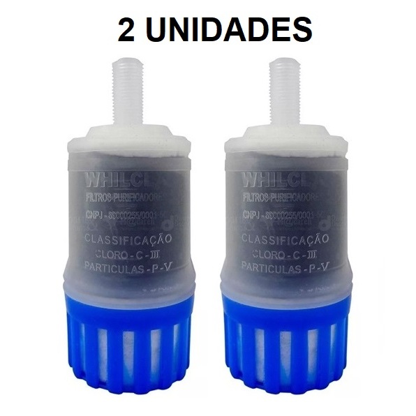 Kit 2Un Refil Vela Filtro Universal Whilcla Purificador - Carvão Ativado c/ aprovação INMETRO