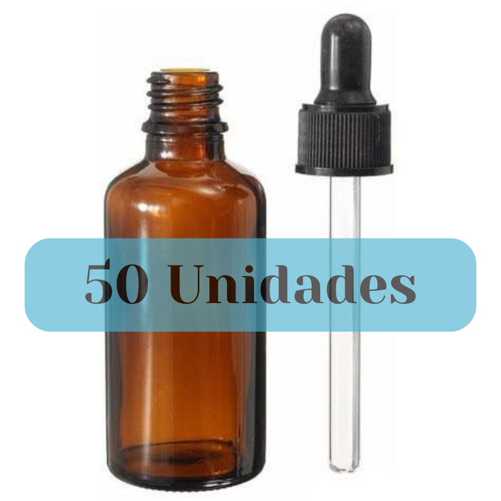 Frascos Conta Gotas 30ml Vidro Âmbar (50 Unidades) Tampa Com Lacre Preta em Oferta na Shopee