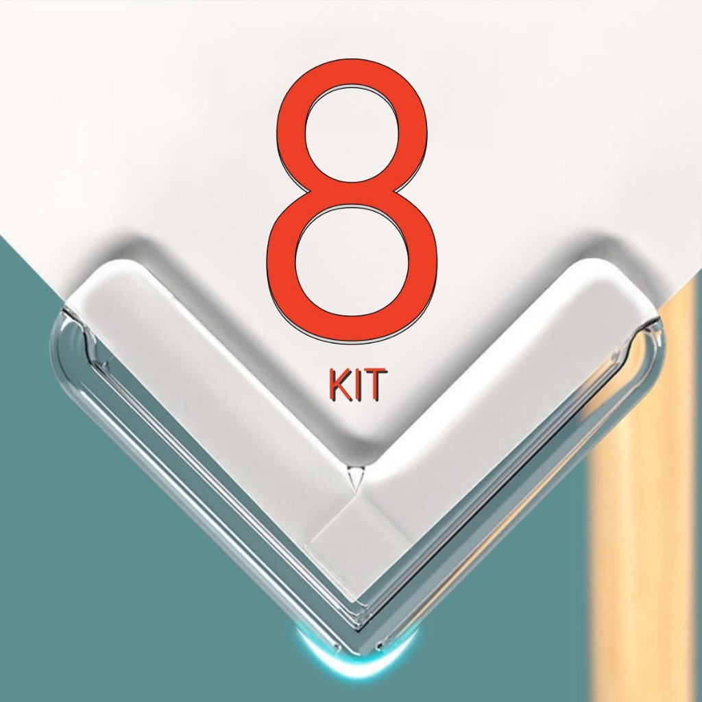 8 Protetores De Quina Silicone Mesa Segurança Para Crianças E Bebes Proteção Anti-colisão