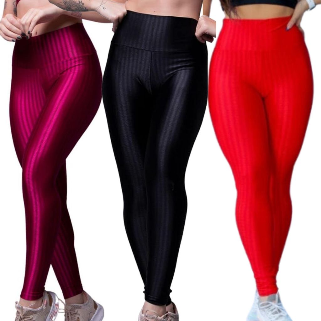 Calça Legging 3D Cintura Alta Academia Fitness Levanta Bumbum