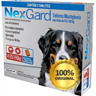 kit 4 tablet antipulgas e carrapato para cães de 25 a 50 kilos