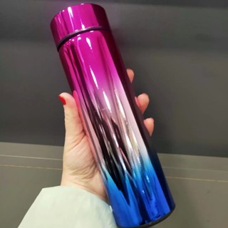 Garrafa Térmica Em Aço Inox Com Termômetro Digital Led 500ml Holográfica
