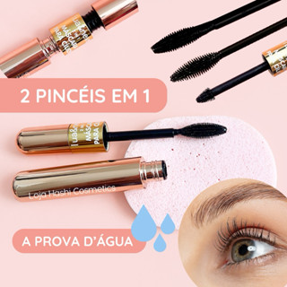 Máscara de Cílios 4D 2 em 1 Mega Volume e Alongamento Cílios de Boneca Barato Rímel Pink 21 Playboy Look At Me