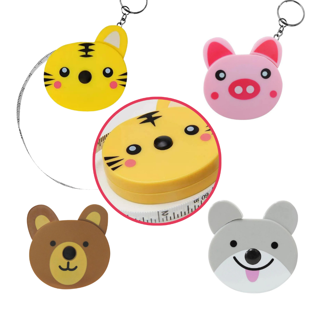 4 Fitas Metrica trena Retrátil Bichos 1,5m Patchwork Bichos DUPLA FACE (polegada e centímetros) em Oferta na Shopee