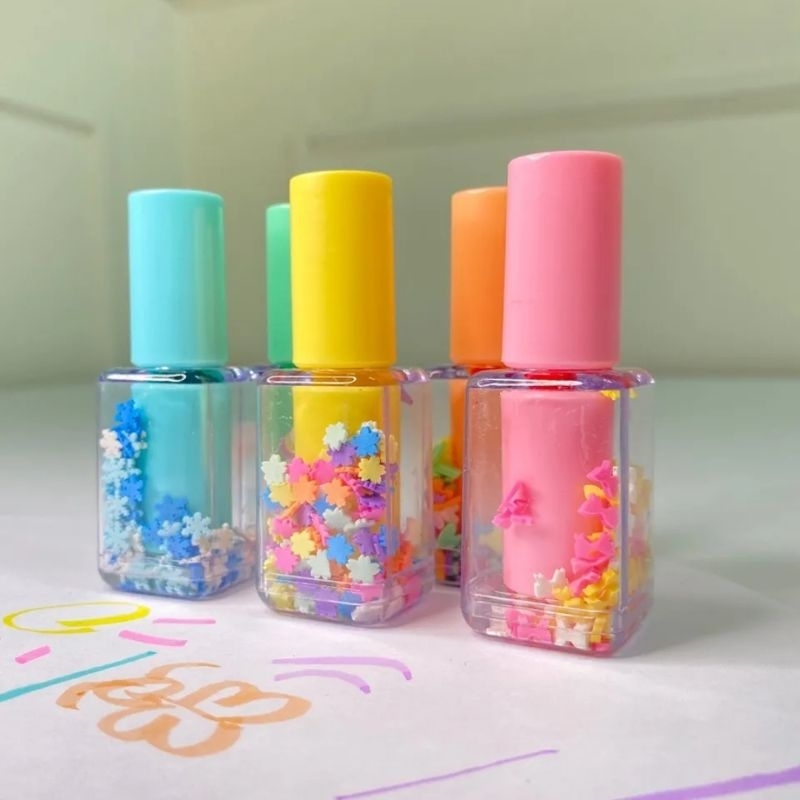 Marca Texto Fofo Formato De Esmalte Papelaria Criativa Kawaii em Oferta na Shopee