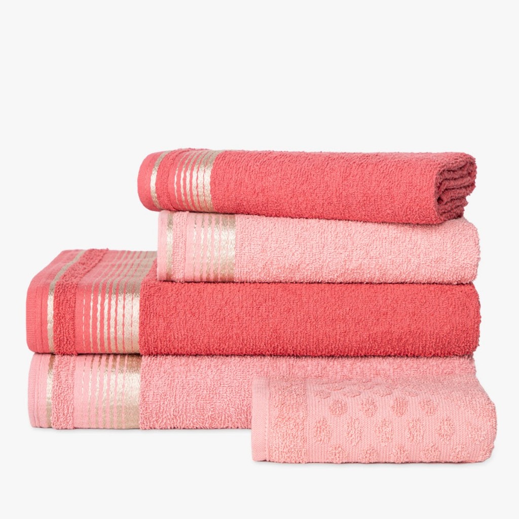 Jogo de Toalhas 5 peças 2 Banho 2 Rosto e 1 Piso 100% Algodão - Quasar - VS TOALHAS em Oferta na Shopee