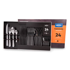 Faqueiro Brinox Linha Módena 24 Peças Aço Inox - Brilho e Qualidade
