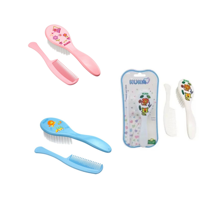 Conjunto Pente e Escova Para Bebê Kuka