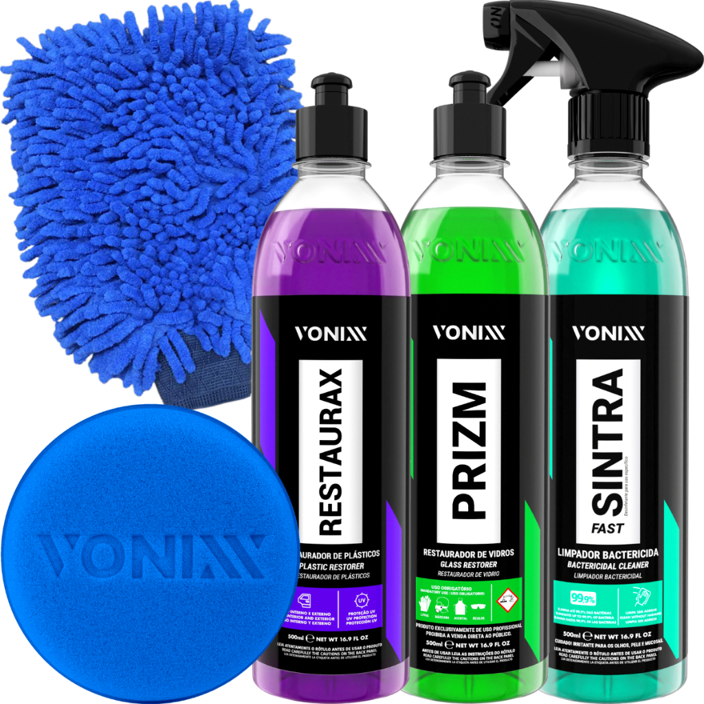 Kit Revitalizador de Plásticos Restaurax Prizm Removedor Chuva Ácida Sintra Fast Vonixx em Oferta na Shopee