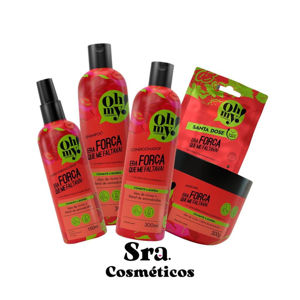 Sha, Cond, Masc, Fluido e Dose 300ml Era Força Que Me Faltava Oh My! Kit