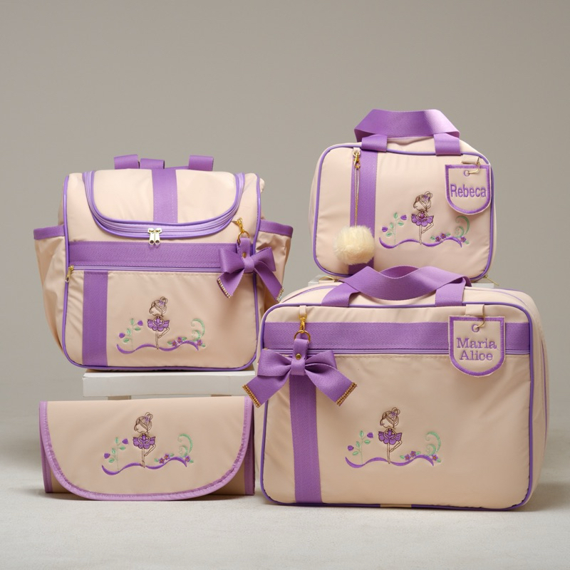 Bolsa Maternidade Personalizada Menina Bailarina Kit Bolsa Maternidade Personalizada