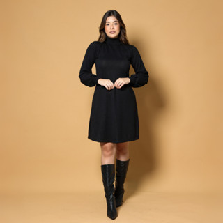 Vestido Poncho Lanzinha Manga Longa Tricot Comfy E Versatil