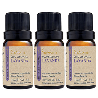 Óleo Essencial Lavanda 100% Puro Natural Via Aroma 3unidades em Oferta na Shopee