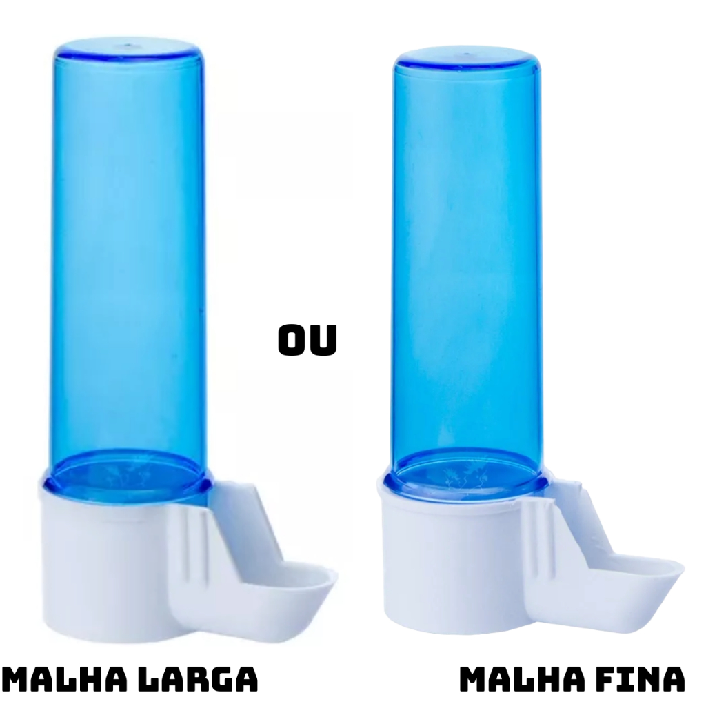 2 Bebedouro Automatico 100ml Malha Fina Ou Malha Larga - Passaros