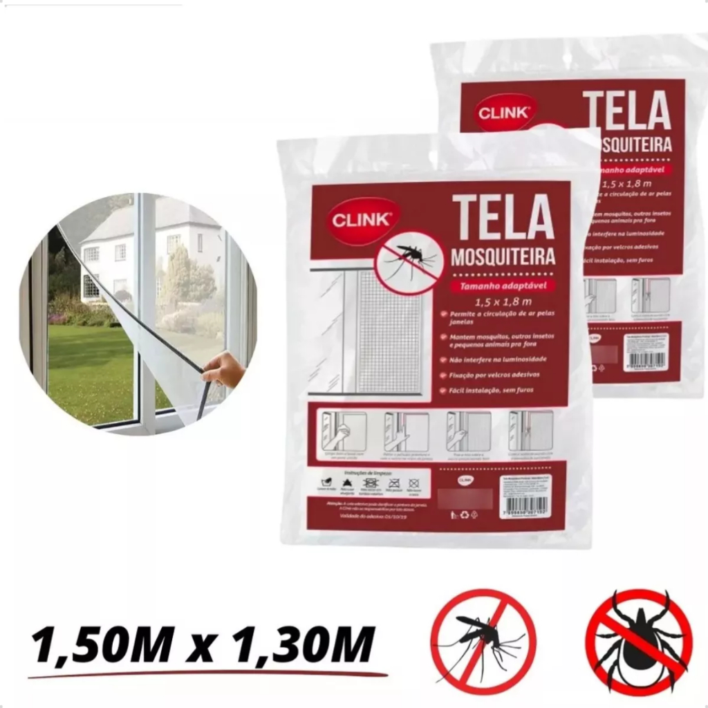 Kit 4 Tela Mosquiteira Janela Velcro Ajustável Anti Insetos - Home & Living