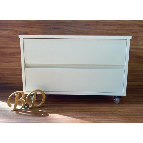 Mesa De Cabeceira Para Apoio Com 2 Gavetas E Com Rodinhas Em Gel Mdf 60x40x35 Clean Organizador Moderno em Oferta na Shopee