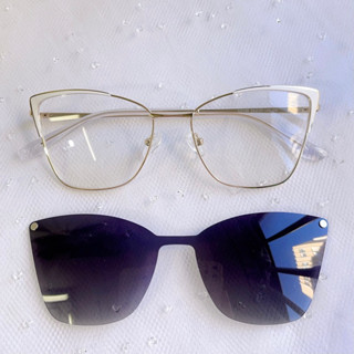 Armação De Óculos Clipon 2 EM 1 Metal Feminino Menor Lindooo 0125