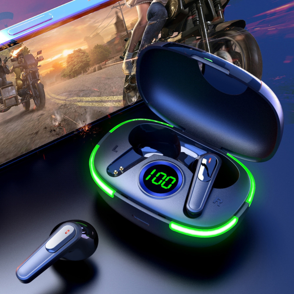 Fone de ouvido Bluetooth Sem fio Gamer Led Display Efeito de Luz