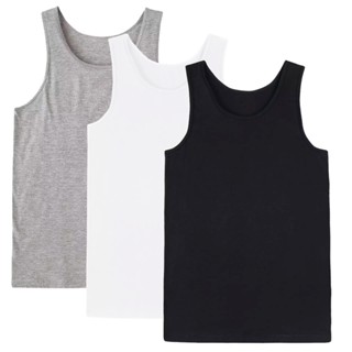 Kit 3 Regatas Masculina Branca Preta Cinza Mescla de Academia Justa Canelada Estilo Americana HIP HOP Rapper Unissex