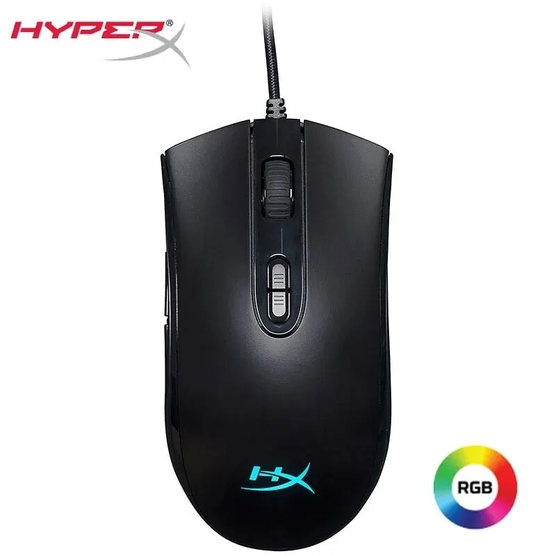 Mouse Gamer HyperX Pulsefire Core RGB Com Fio USB Preto 6200 DPI 7 Botões Sensor Pixart 3327 Profissional
