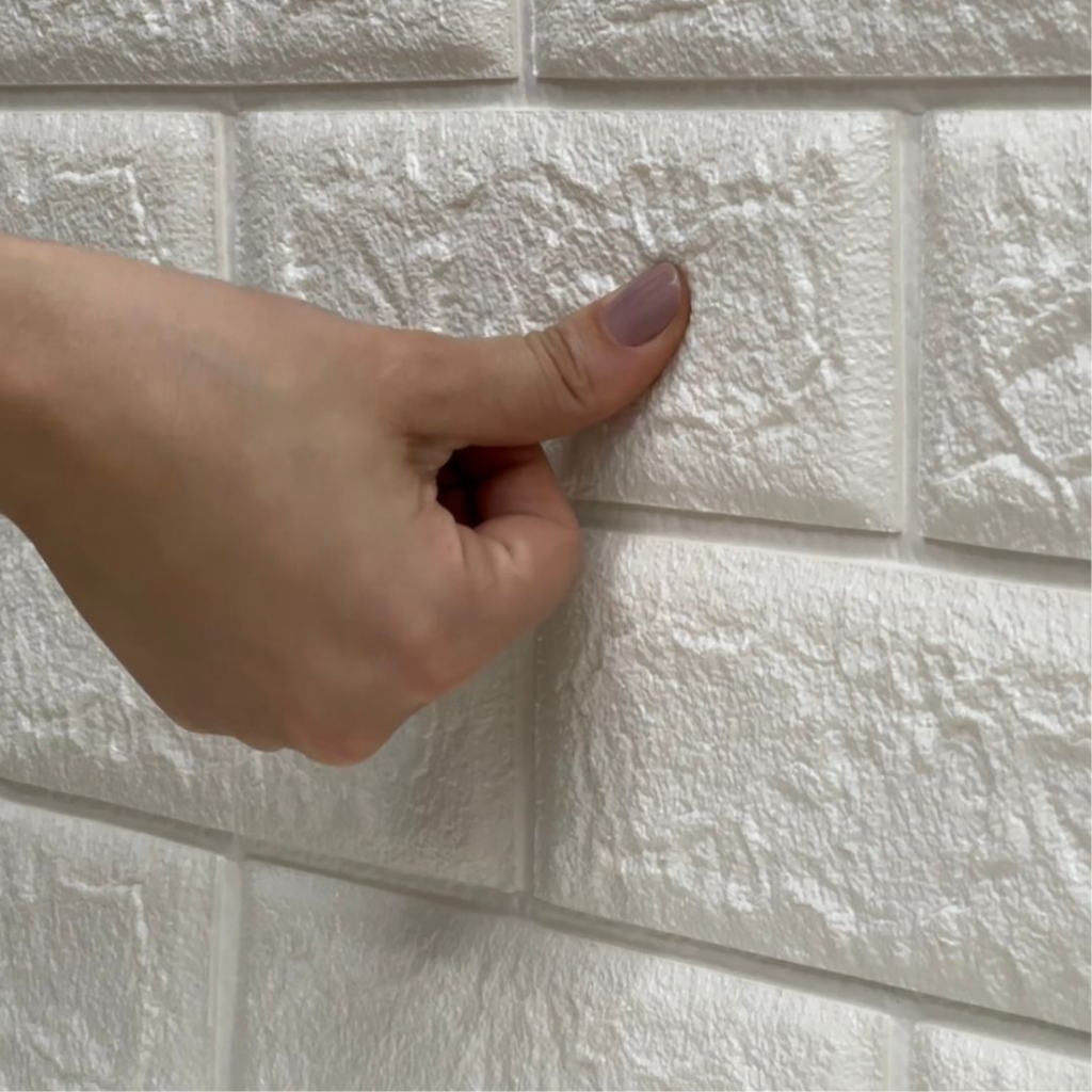 Kit 10 Peças Painel 3D Tijolo Alto Relevo Autocolante 70X77 cm