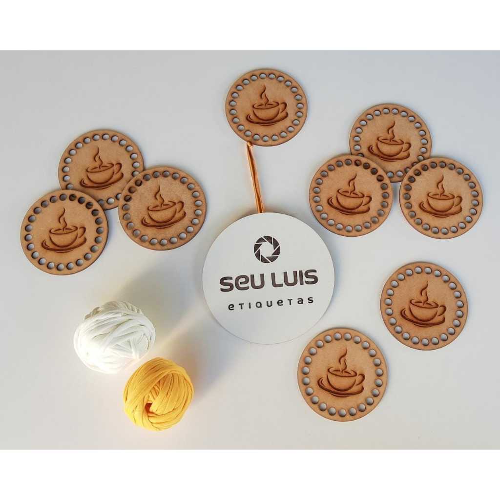 Kit 6 porta copo 10cm em MDF cru de 3MM, diversos modelos / crochê, macramê, artesanato